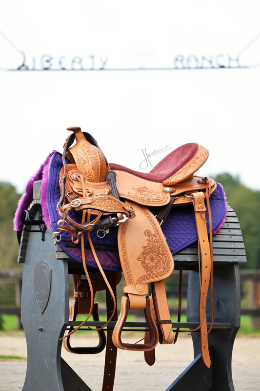 EDIX Django Bomlös Western sadel - Natur