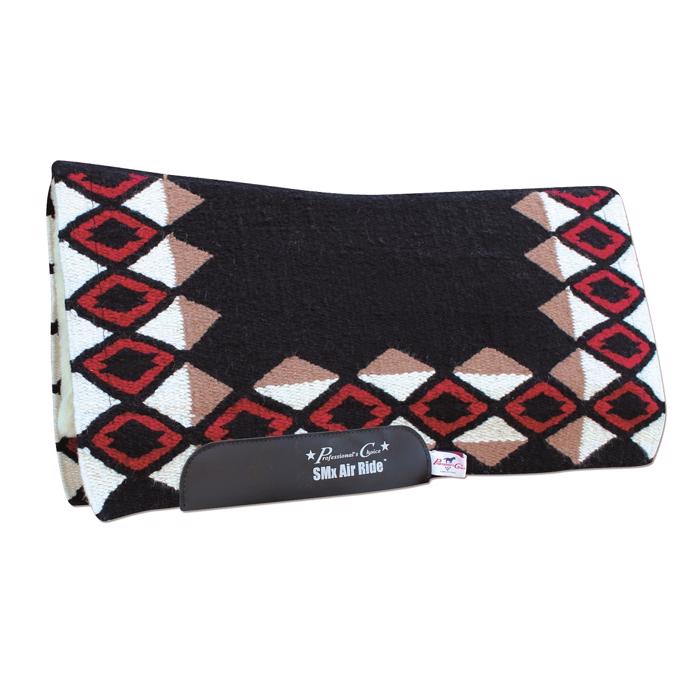 Comfort-Fit SMx Air Ride Western Pad | Quest Black/Crimson Red