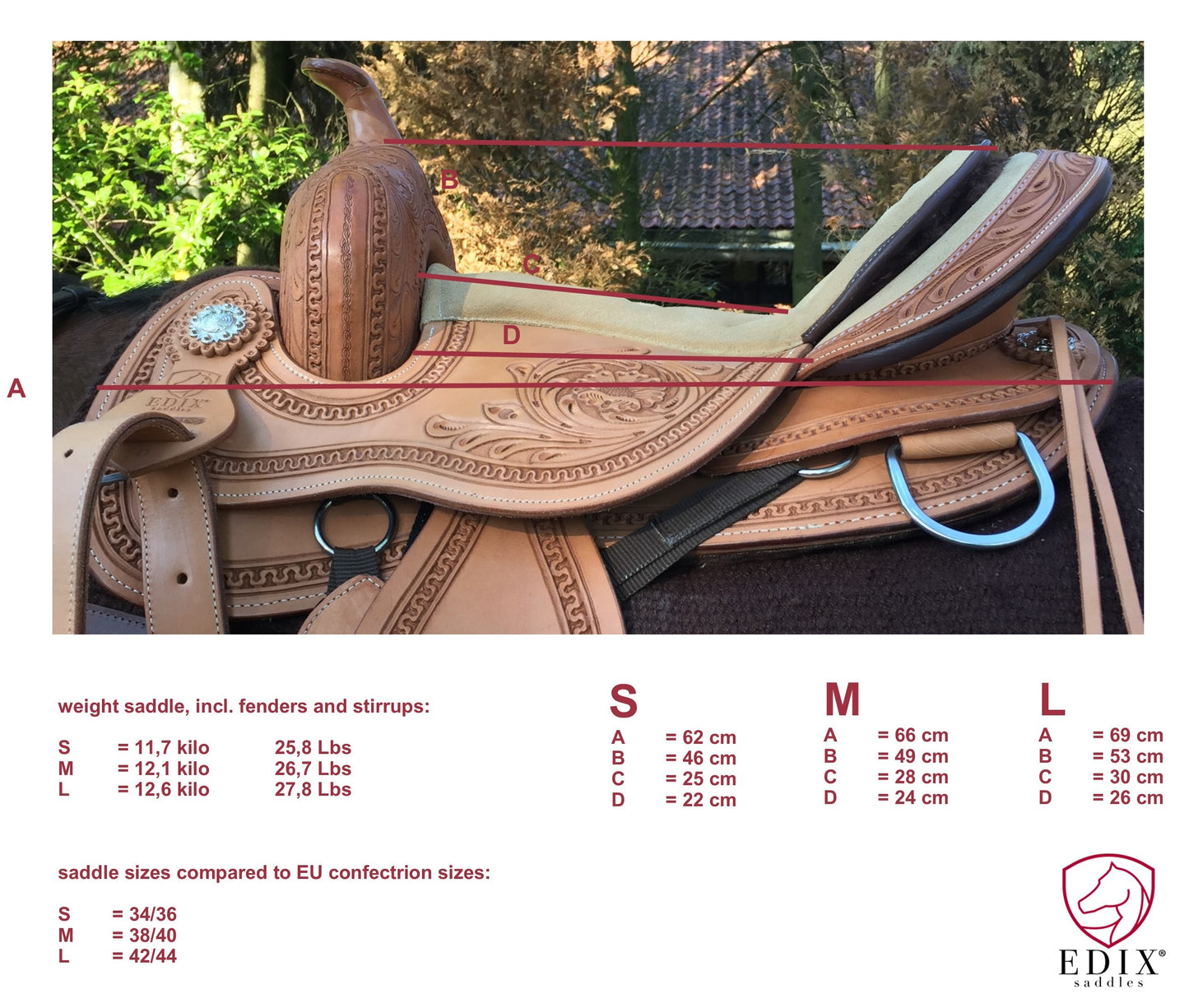 EDIX Oakley Bomlös Western sadel