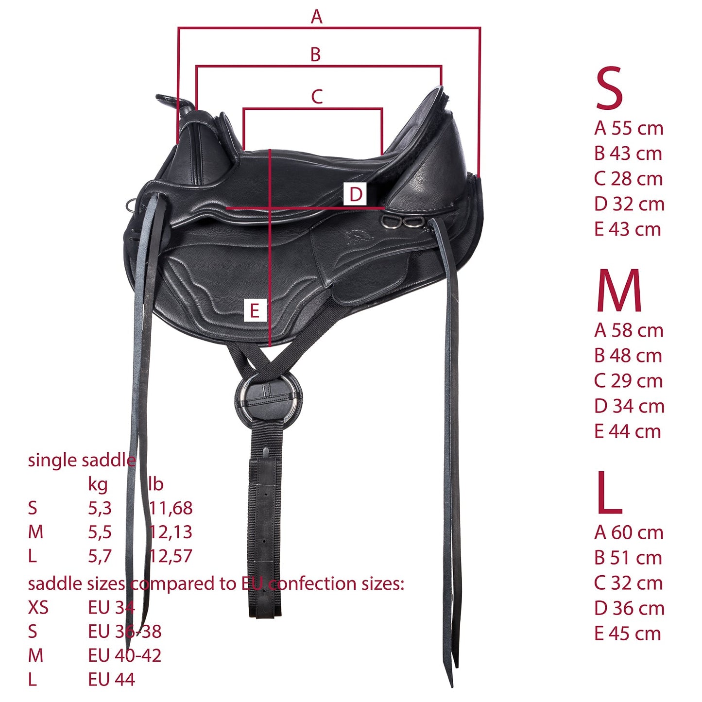 EDIX Tiamo Bomlös Western sadel - komplett med fenders och stigbyglar