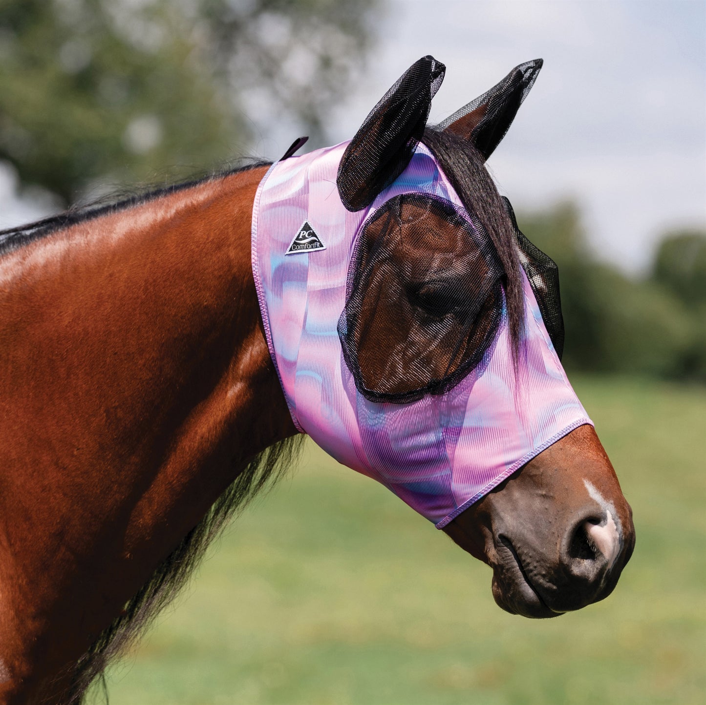 Comfort Fit Lycra Fly Mask w/ Forelock Opening | 2025 Mönstrade Färger
