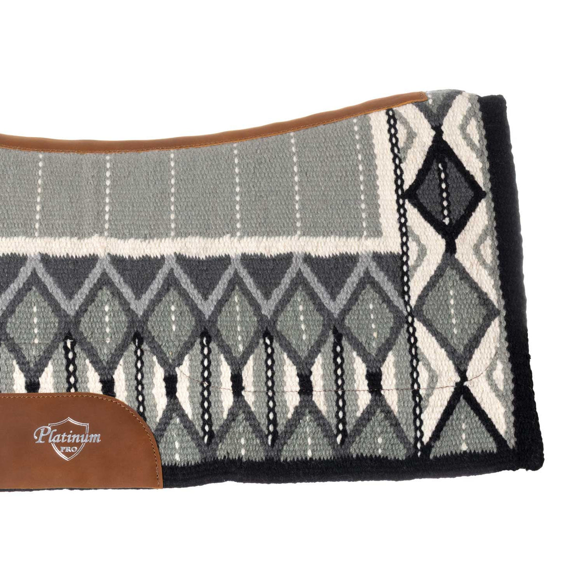 Platinum Pro Westernpad i ull 34x36, Grå/Ljusgrå/Vit