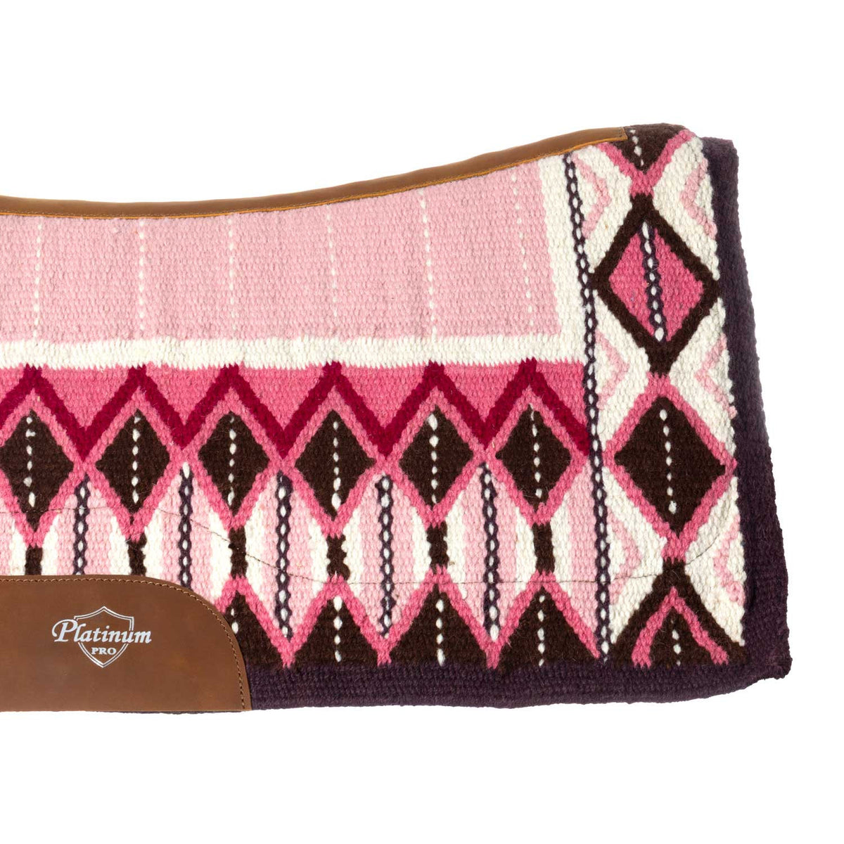 Platinum Pro Westernpad i ull 34x36, Rosa/Vit/Svart