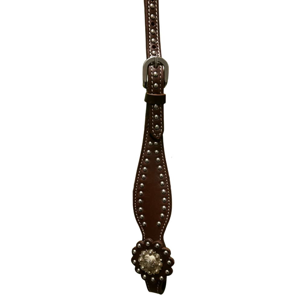 Raw Tack Studded Browband Headstall with conchos