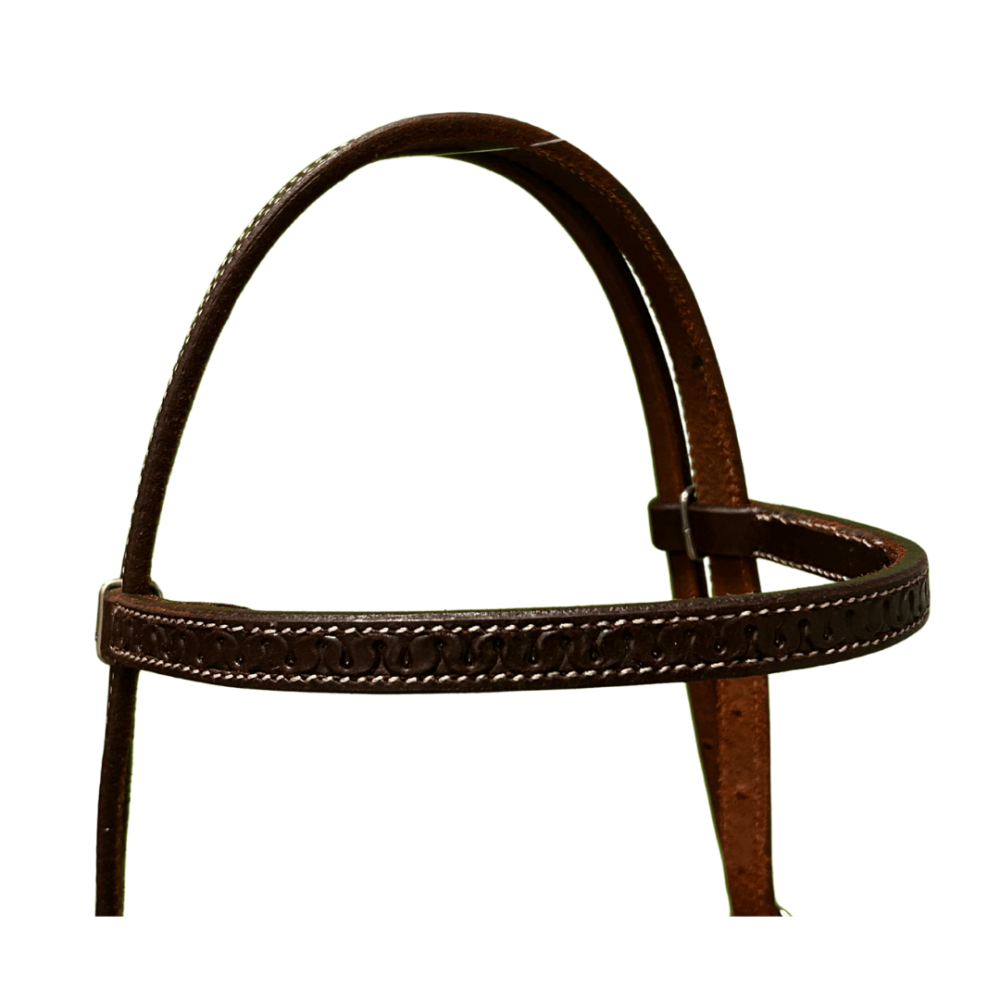 Raw Tack Snake tooled Browband Headstall