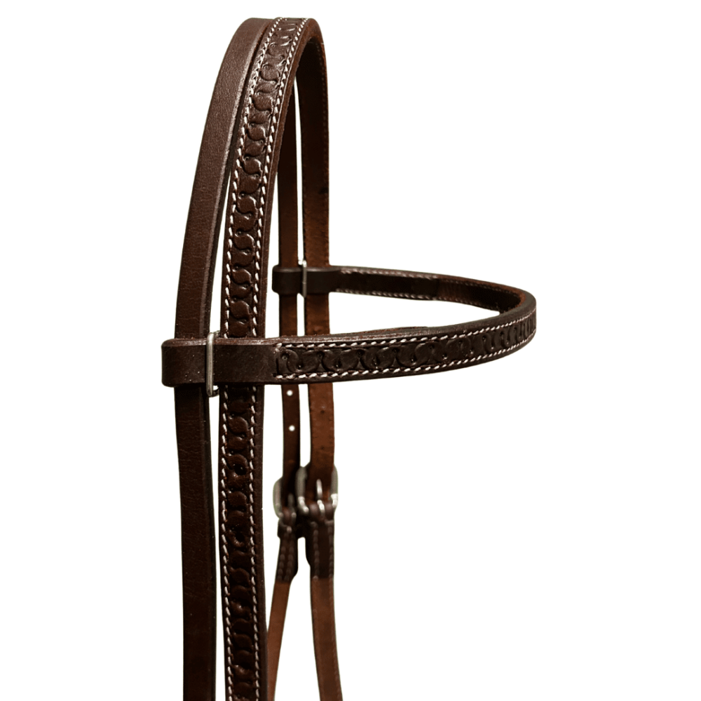 Raw Tack Snake tooled Browband Headstall