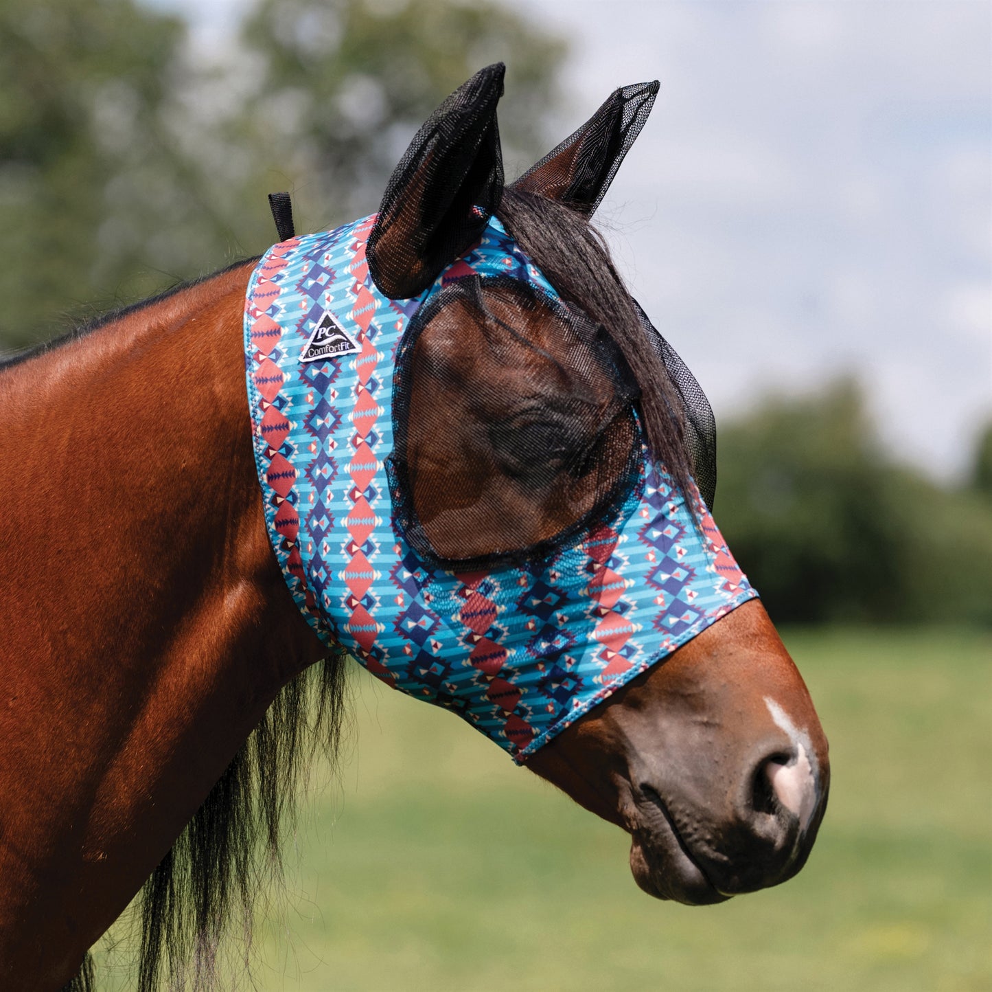 Comfort Fit Lycra Fly Mask w/ Forelock Opening | 2025 Mönstrade Färger