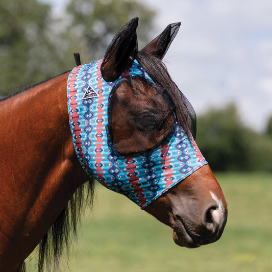 Comfort Fit Lycra Fly Mask w/ Forelock Opening | 2025 Mönstrade Färger