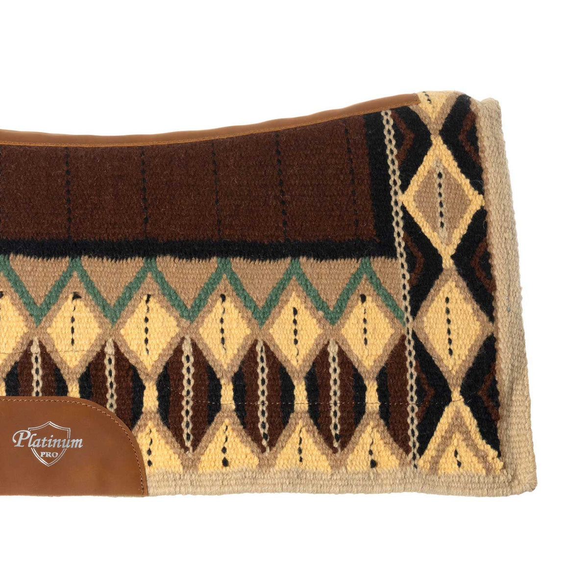 Platinum Pro Westernpad i ull 34x36, Brun/Gul/Grön