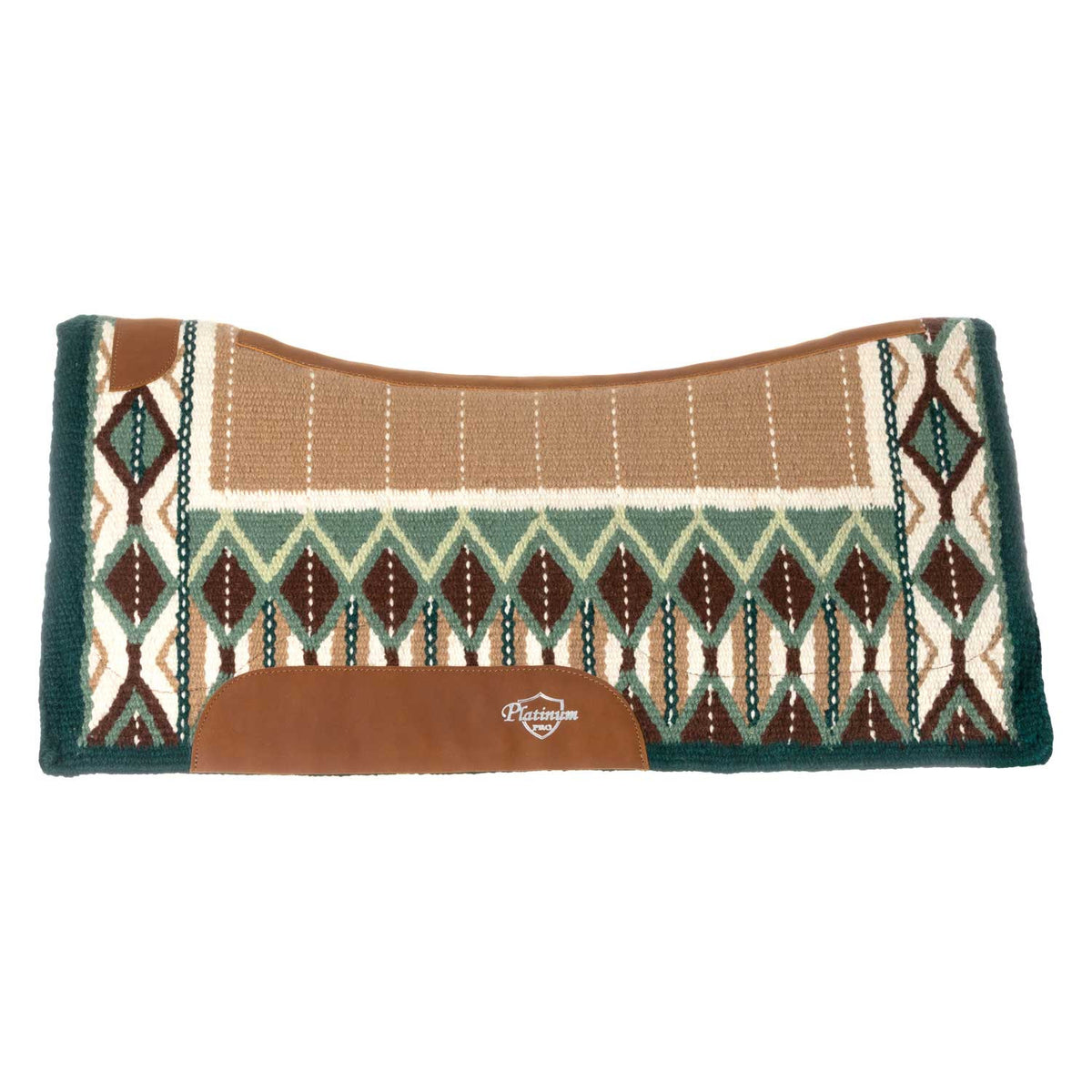 Platinum Pro Westernpad i ull 34x36, Grön/Brun/Vit
