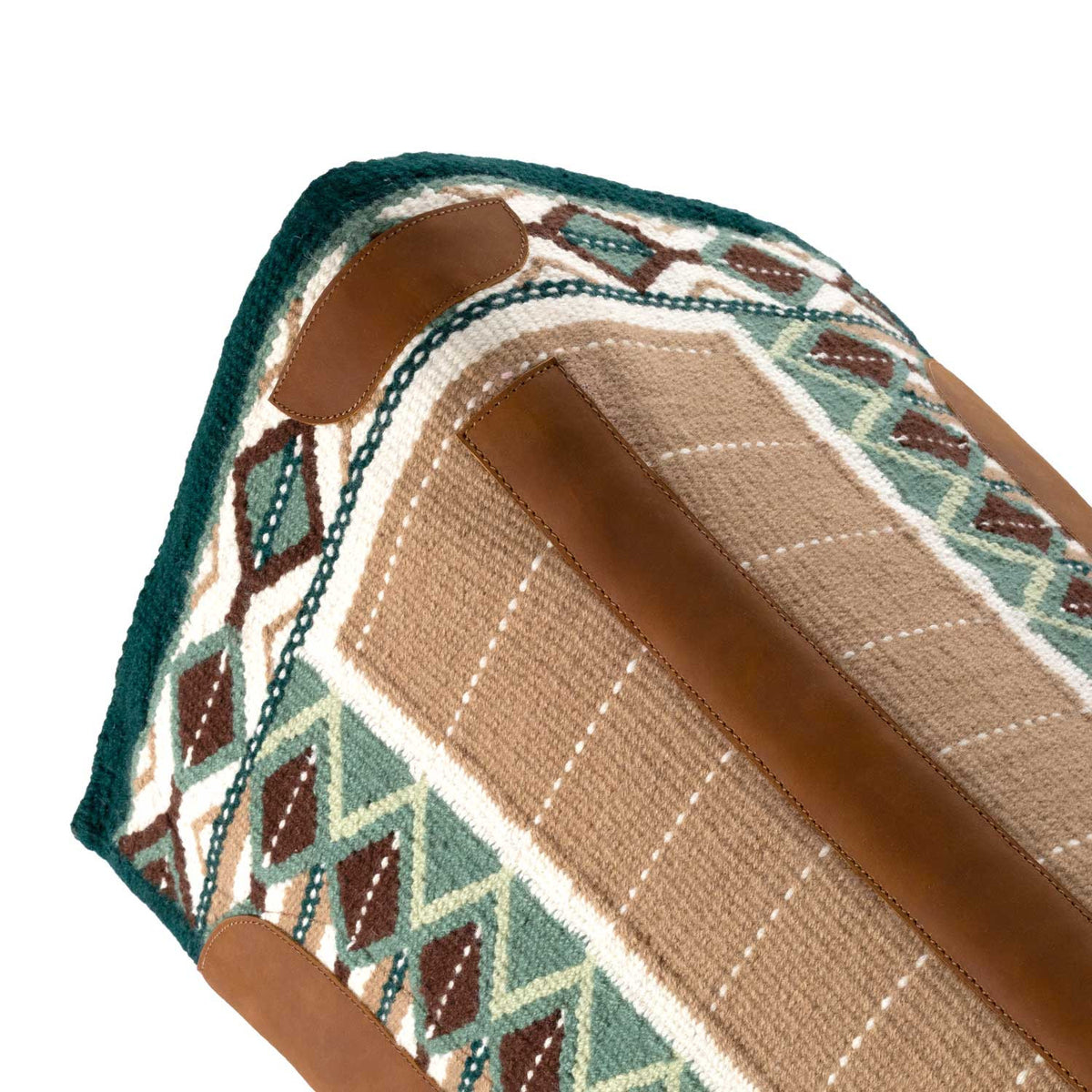 Platinum Pro Westernpad i ull 34x36, Grön/Brun/Vit