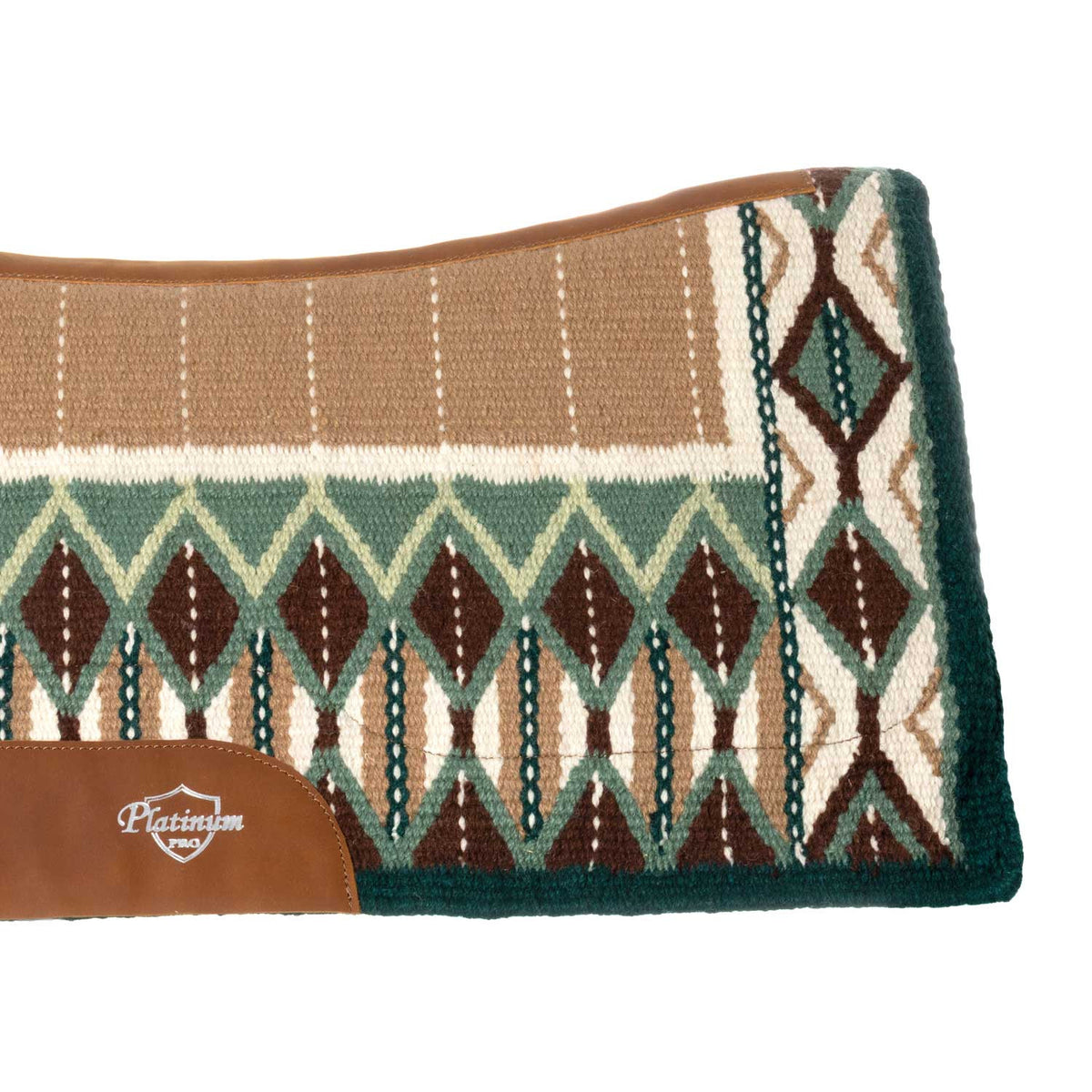 Platinum Pro Westernpad i ull 34x36, Grön/Brun/Vit