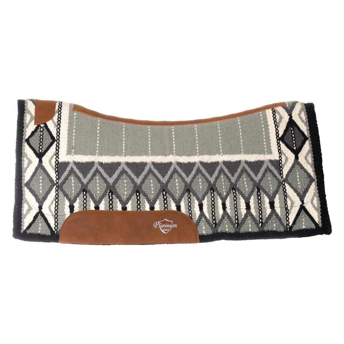 Platinum Pro Westernpad i ull 34x36, Grå/Ljusgrå/Vit