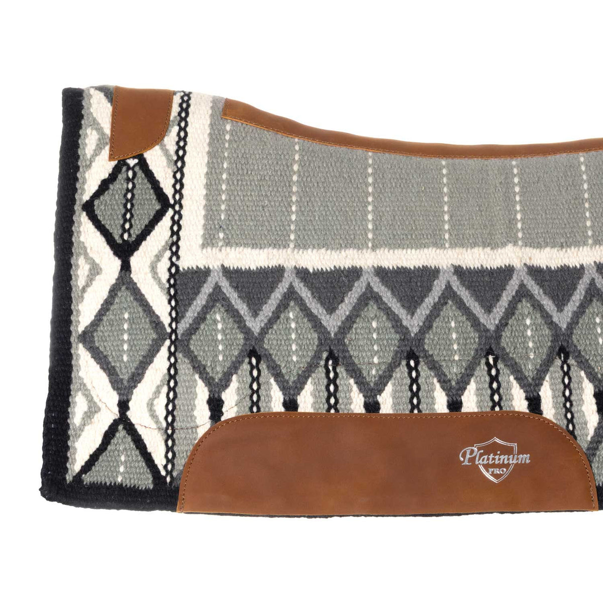 Platinum Pro Westernpad i ull 34x36, Grå/Ljusgrå/Vit