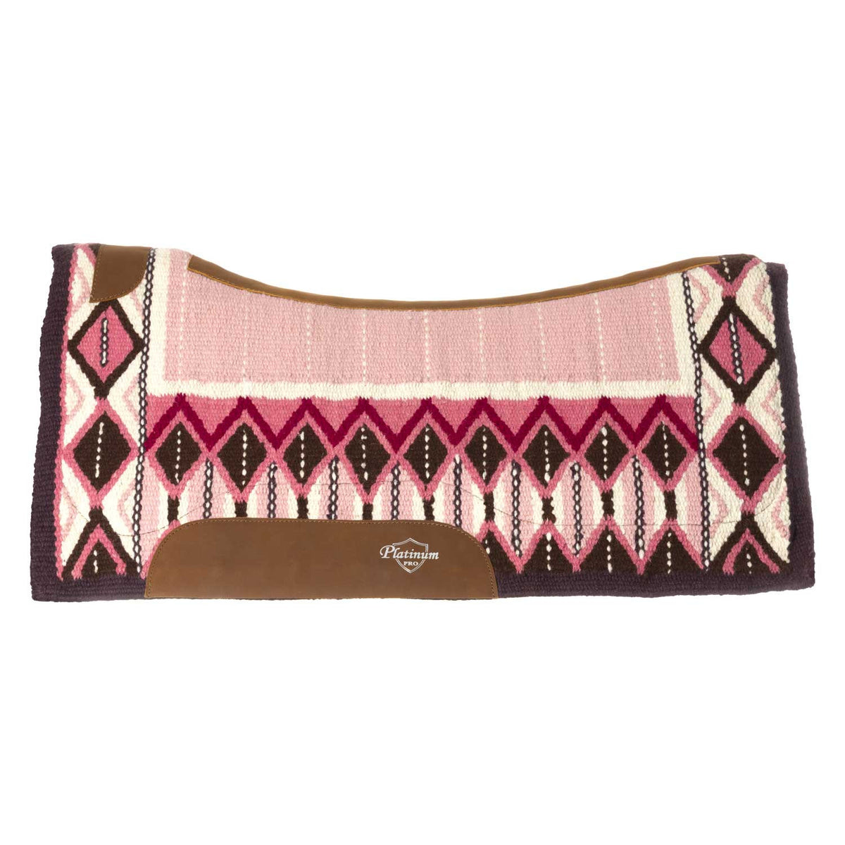 Platinum Pro Westernpad i ull 34x36, Rosa/Vit/Svart