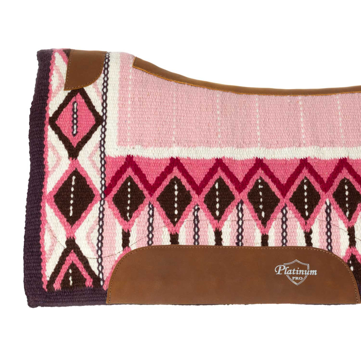 Platinum Pro Westernpad i ull 34x36, Rosa/Vit/Svart