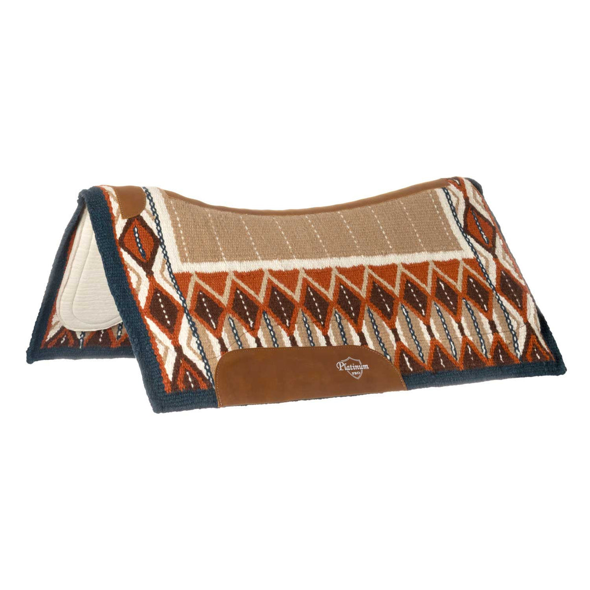 Platinum Pro Westernpad i ull 34x36, Röd/Svart/Brun