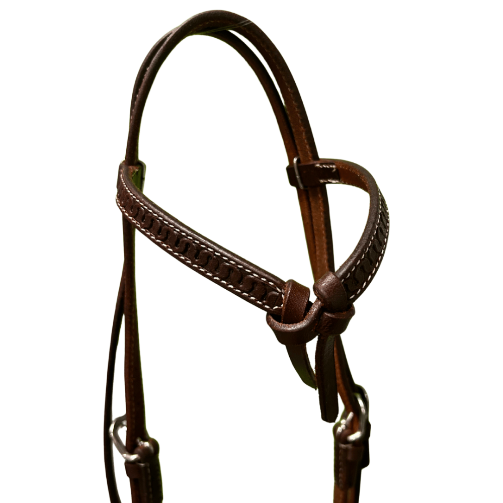 Raw Tack Snake Tooled Futurity Knot Headstall