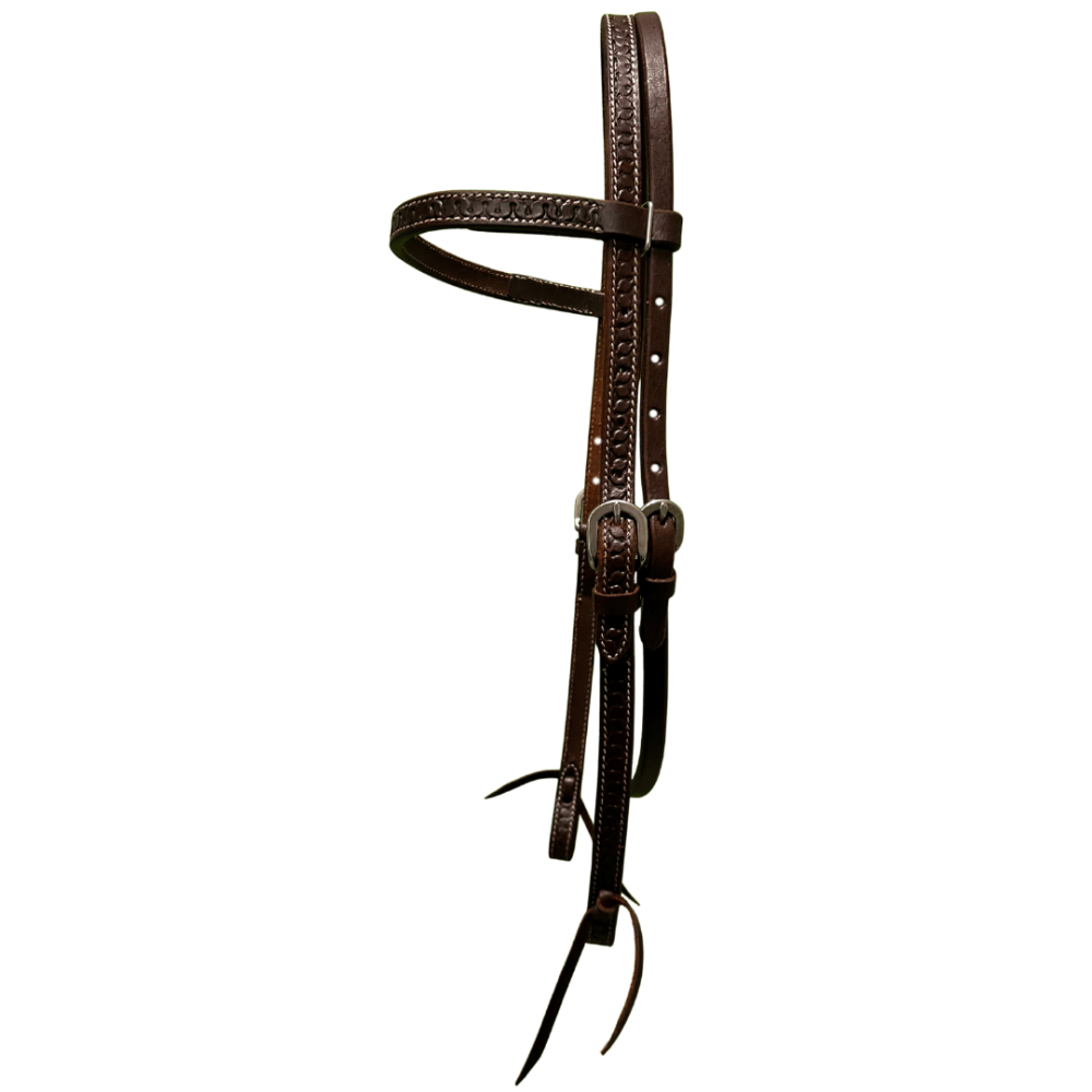 Raw Tack Snake tooled Browband Headstall